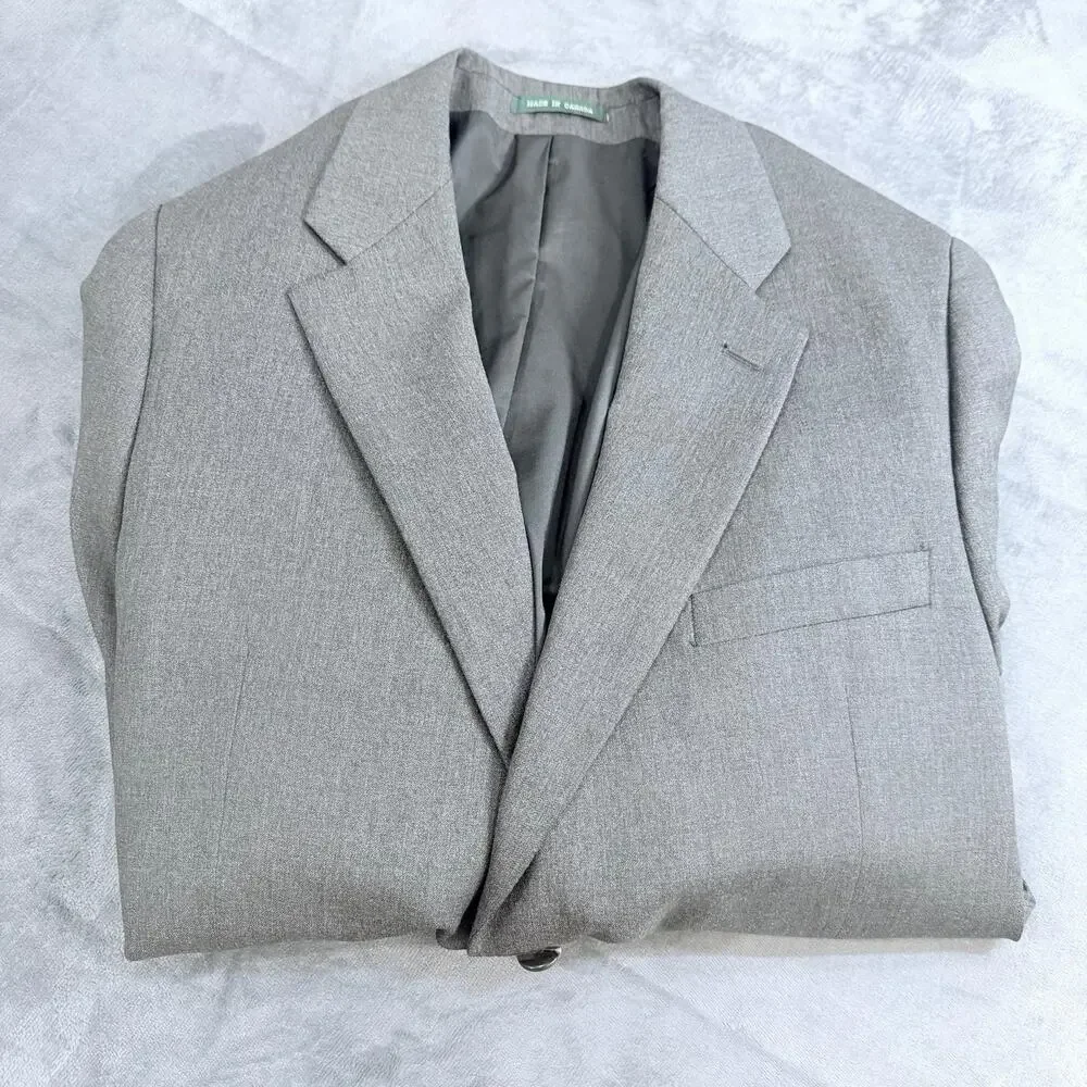 Lauren Ralph Lauren Men's Blazer Jacket Gray Pure New Wool 46S Made in Canada